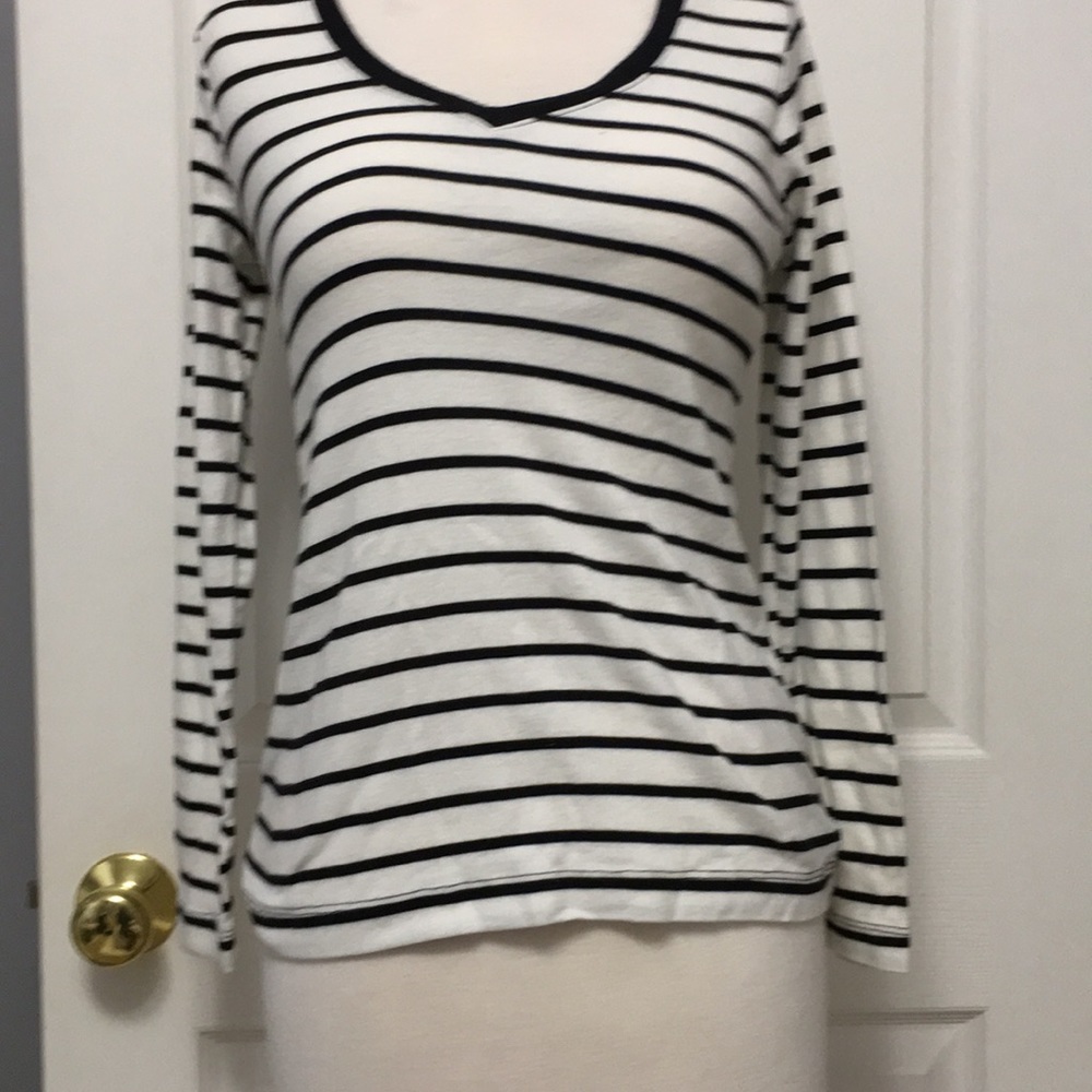 Black and white striped top..long sleeve